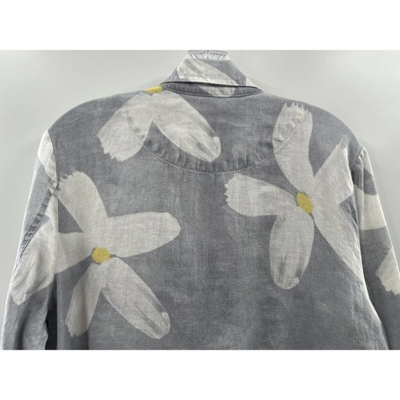 Simply Art By Dolcezza Women’s Linen Button Up Daisy Abstract Floral Size PL - Picture 7 of 8